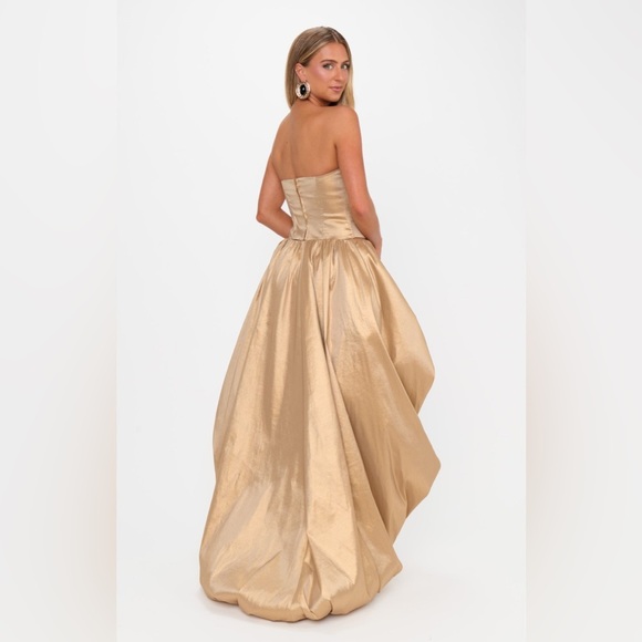 Show Me Your MuMu Tatum Gold Taffeta High Low Skirt NWOT - Picture 6 of 14